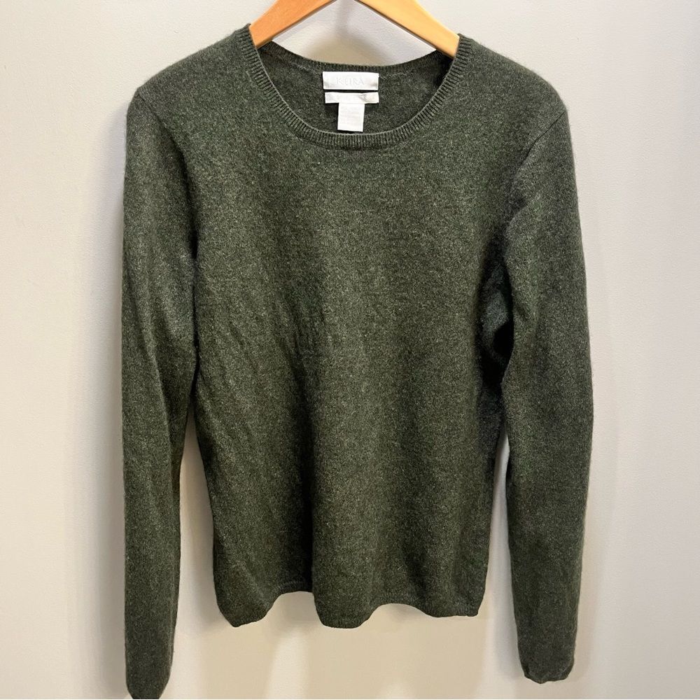 Keira Cashmere Olive Green Sweater Size XL.